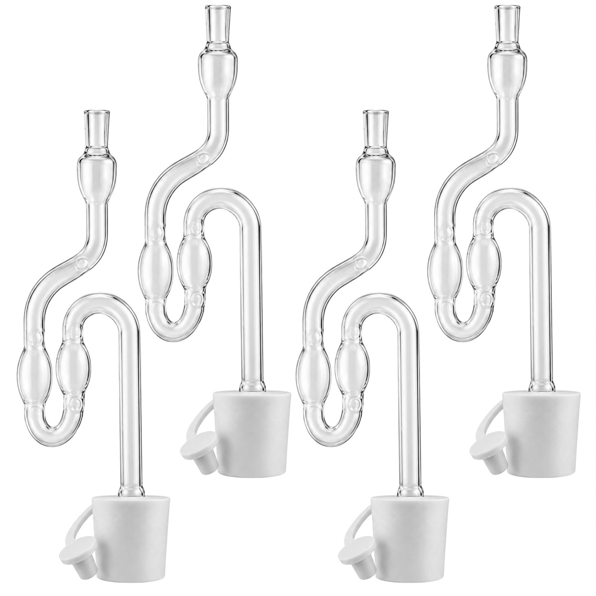 Fermentation Airlock Kit 6-Chamber Clear Plastic with White Rubber Bung KZ32 Cap Home Brew Wine Beer