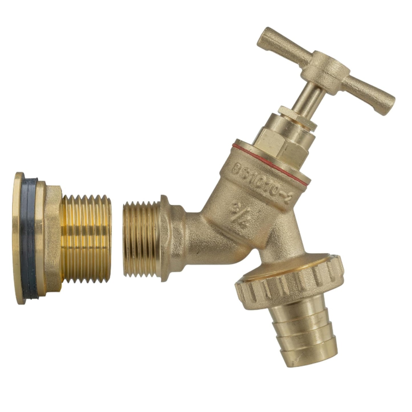 Solid Brass Water Butt Outlet Connector Threaded Adaptor with Washers, Nut & PTFE Tape for Rain Barrels, Tanks & Water Storage Systems