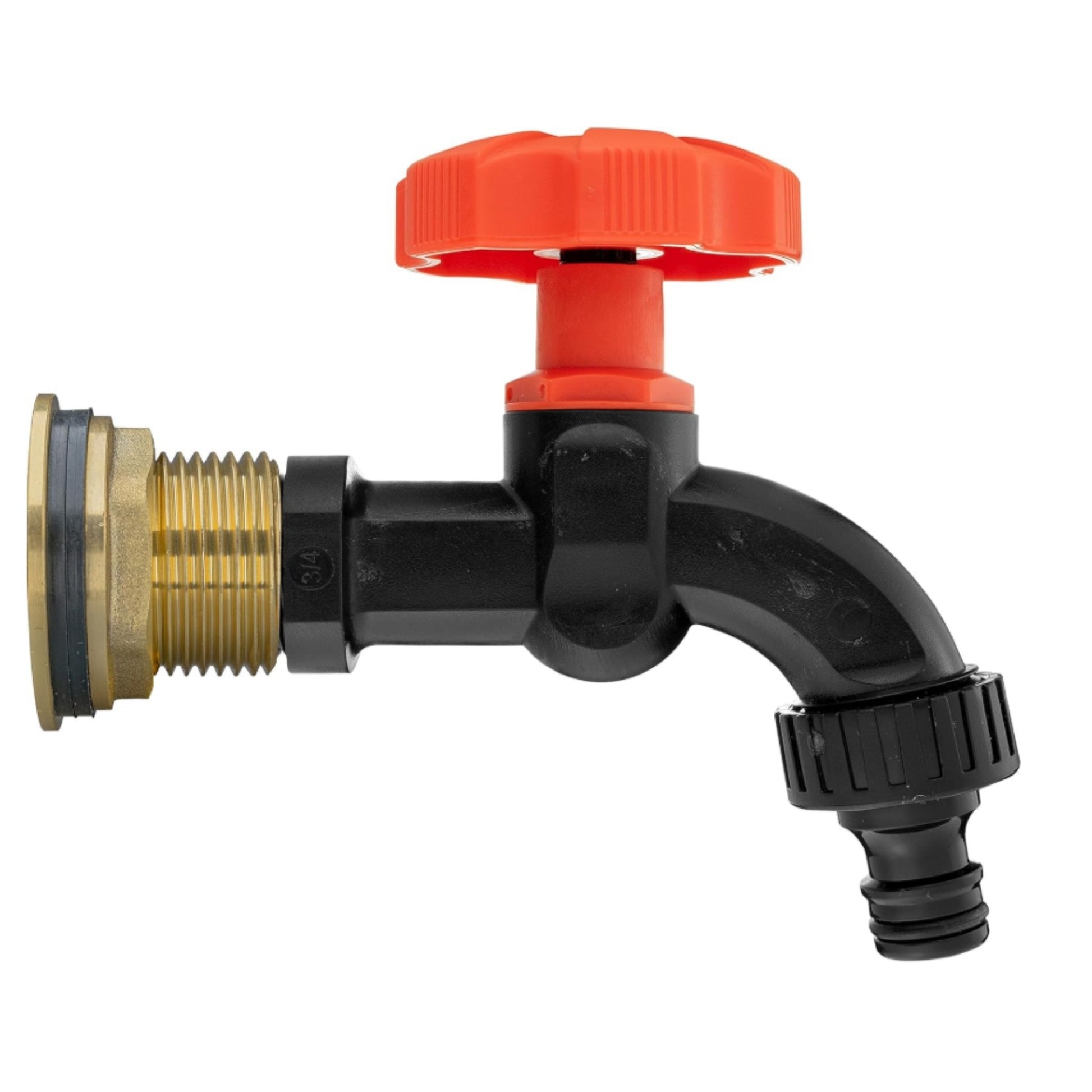 Heavy Duty Solid Brass Water Butt Outlet Connector with Dial Tap, Quick-Lock or Two-Way Splitter + PTFE Tape for Rain Barrels and Water Tanks