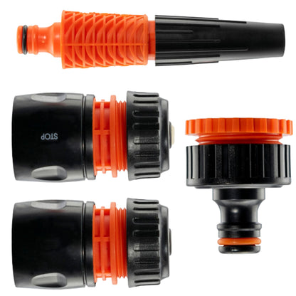 Premium Black Carbon Plus Garden Hose Pipe with 4-Piece Watering Connector Kit – Heavy Duty Anti-Kink UV Resistant Flexible Garden Hose for Watering, Car Washing & Outdoor Use