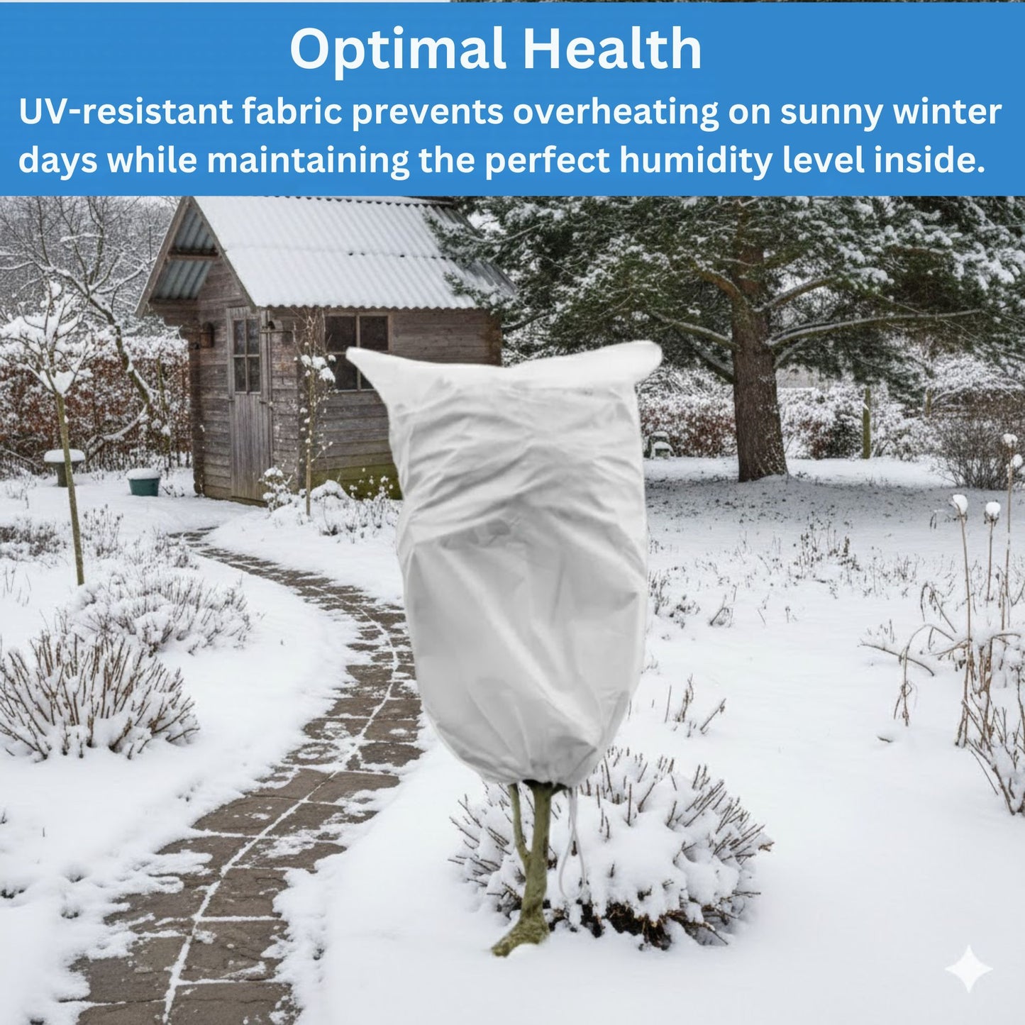Winter Plant Protection Hood Cover 50GSM Fleece Frost Sack Drawstring