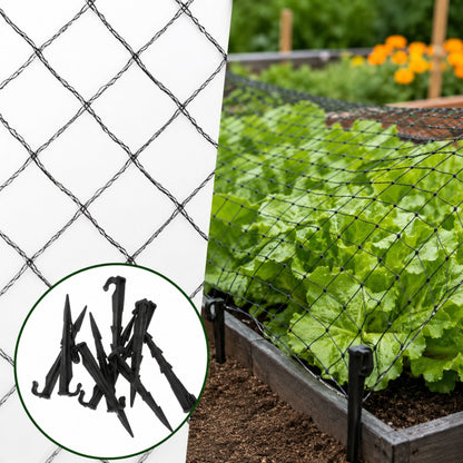Bird Netting 15mm Mesh with Ground Stake Pegs Garden Crop Pond Fruit Protection