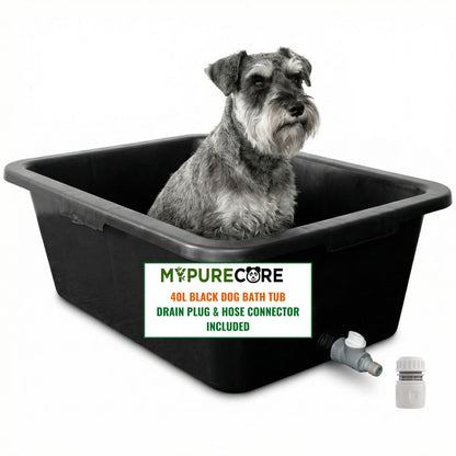 Dog Bath Tub Pet Bath Pool with Drain Plug and Hose Connector Durable Plastic Dog Washing Tub for Indoor Outdoor Use Pet Grooming Cooling Pool Easy Clean Multi Purpose Design