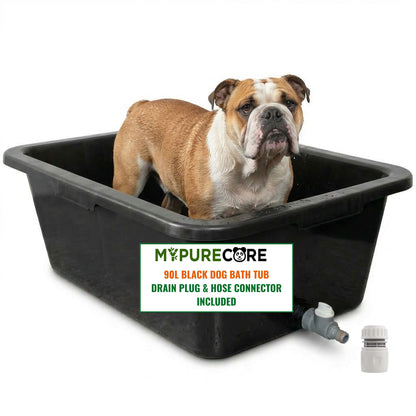 Dog Bath Tub Pet Bath Pool with Drain Plug and Hose Connector Durable Plastic Dog Washing Tub for Indoor Outdoor Use Pet Grooming Cooling Pool Easy Clean Multi Purpose Design