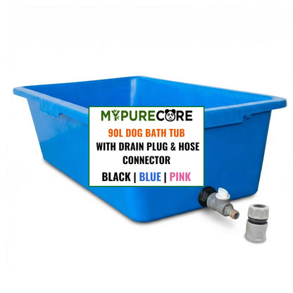 Heavy Duty 90L Dog Bath Tub Pet Washing Pool with Drain Plug and Hose Connector Large Plastic Dog Wash Tub for Indoor Outdoor Grooming Cooling Pool Multi Colour