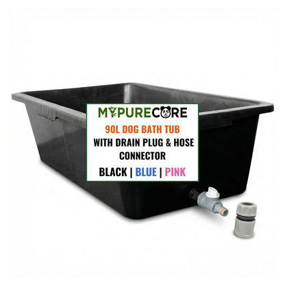 Heavy Duty 90L Dog Bath Tub Pet Washing Pool with Drain Plug and Hose Connector Large Plastic Dog Wash Tub for Indoor Outdoor Grooming Cooling Pool Multi Colour