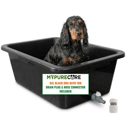 Dog Bath Tub Pet Bath Pool with Drain Plug and Hose Connector Durable Plastic Dog Washing Tub for Indoor Outdoor Use Pet Grooming Cooling Pool Easy Clean Multi Purpose Design