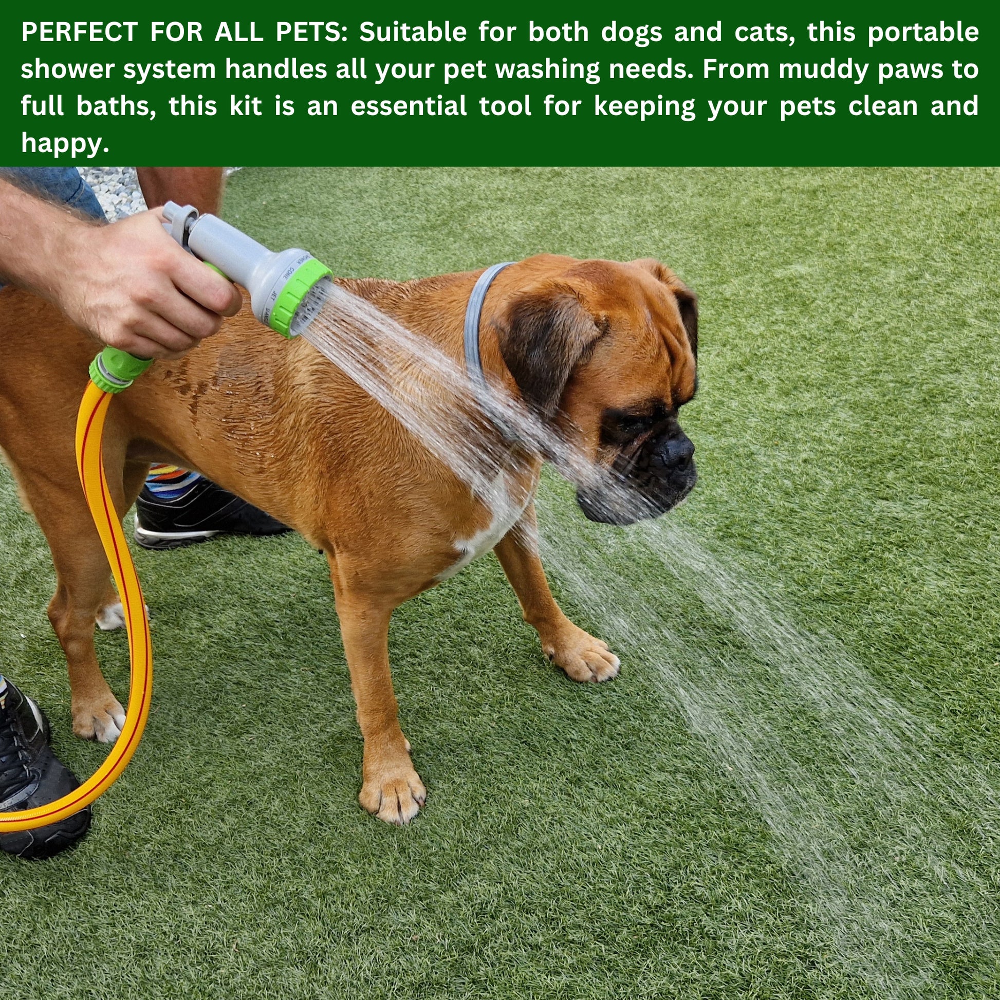 Ultimate Simple Dog & Cat Bath Kit - Portable Shower for Pets with Multi-Pattern Spray Gun
