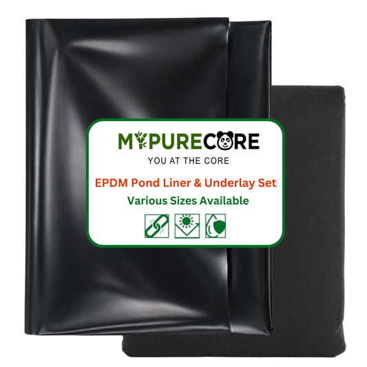 Pond Liner EPDM Rubber Heavy Duty Waterproof 900GSM & Underlay Set Fish Pond Water Feature