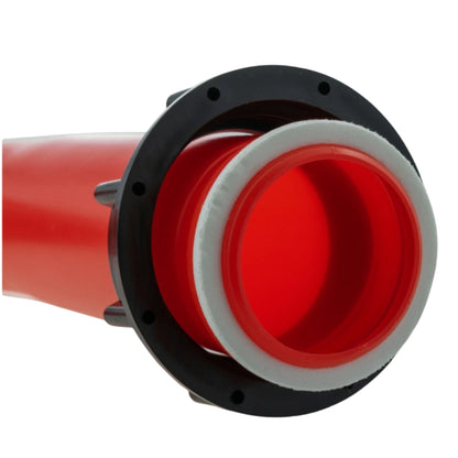 IBC Water Tank Downward Spout Connector - 2" Red Angle Outlet with Cap
