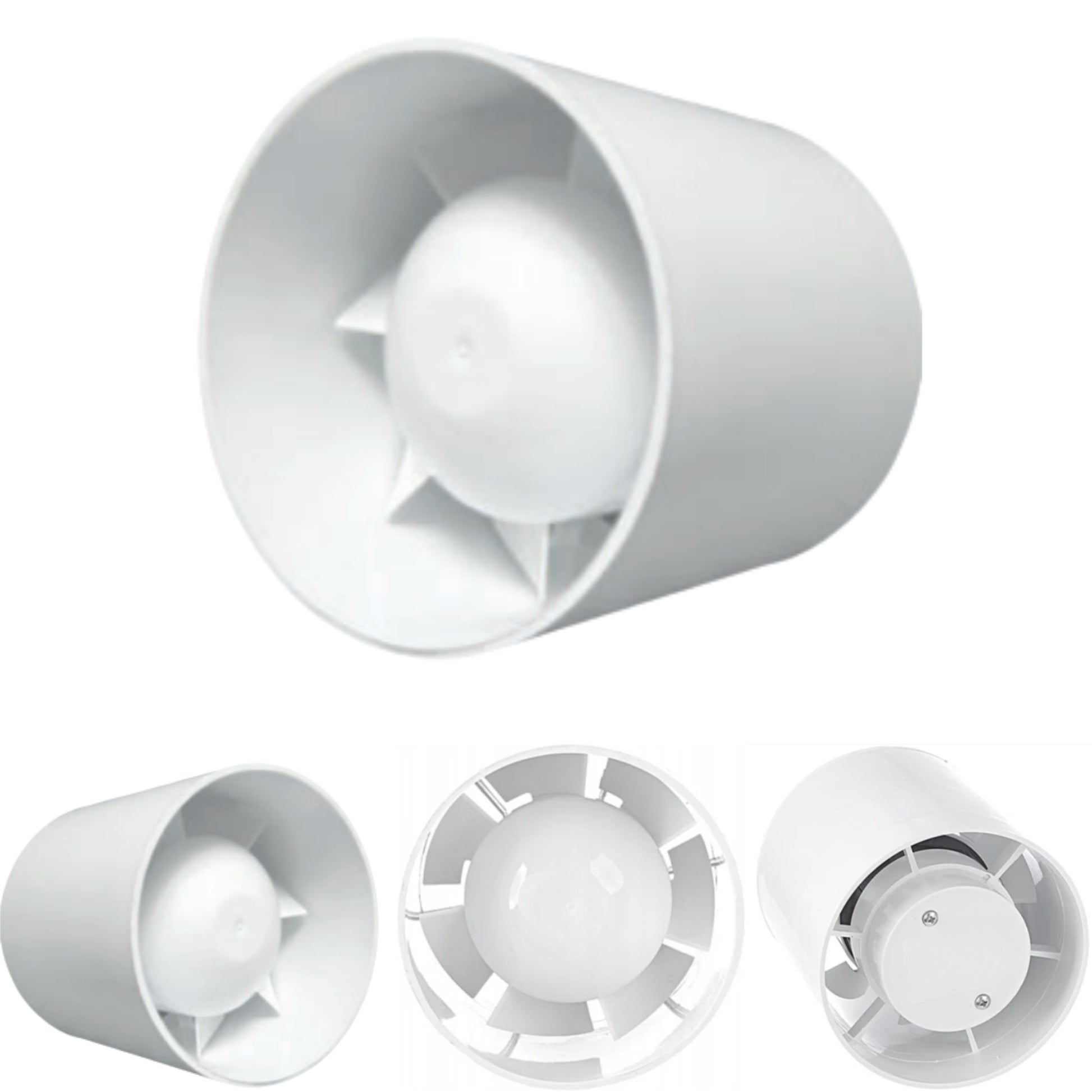 Quiet 100mm In-Line Extractor Fan – High Airflow Bathroom Ventilation Fan for Ducting, 100 m³/h, IPX2 Rated, Durable ABS Housing – Perfect for Toilet, Kitchen, Home & Office