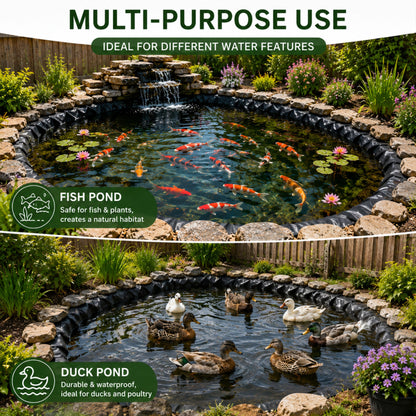 Pond Liner EPDM Rubber Heavy Duty Waterproof 900GSM & Underlay Set Fish Pond Water Feature