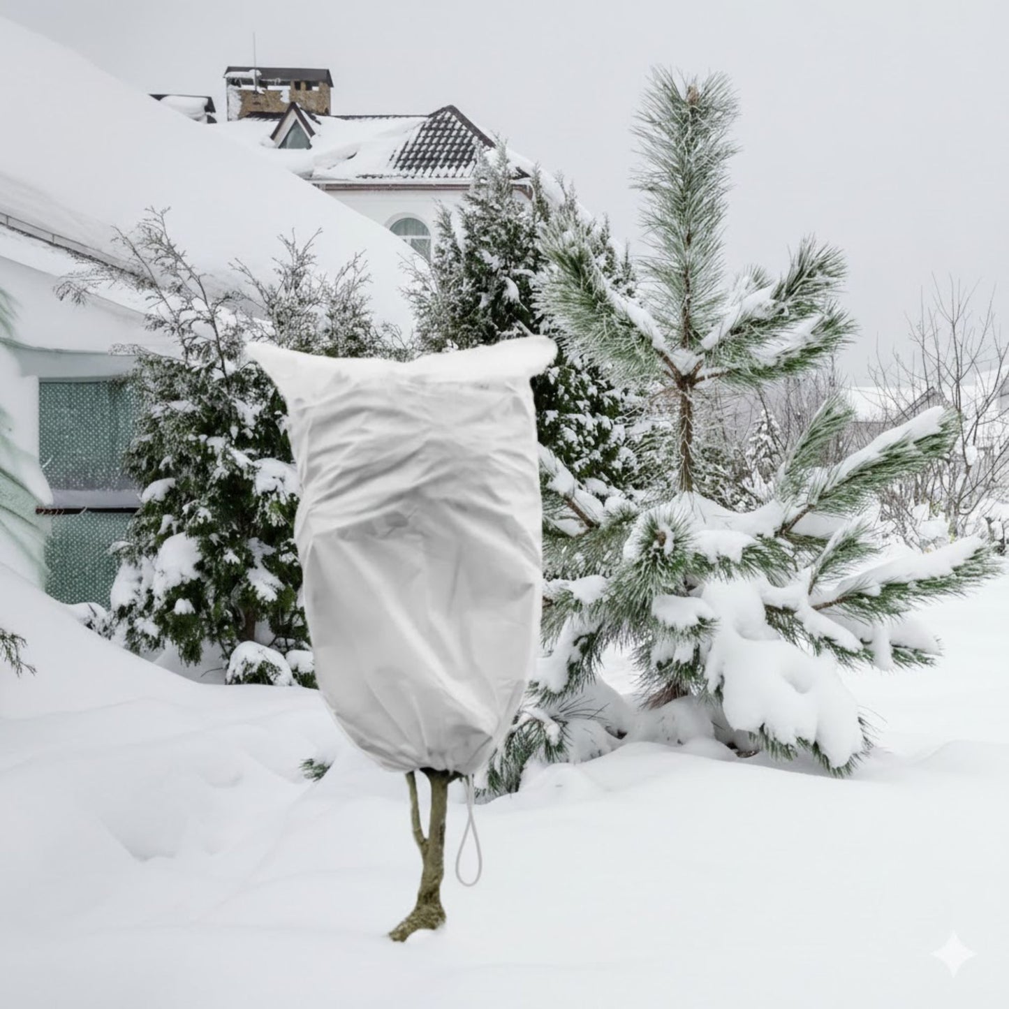 Winter Plant Protection Hood Cover 50GSM Fleece Frost Sack Drawstring