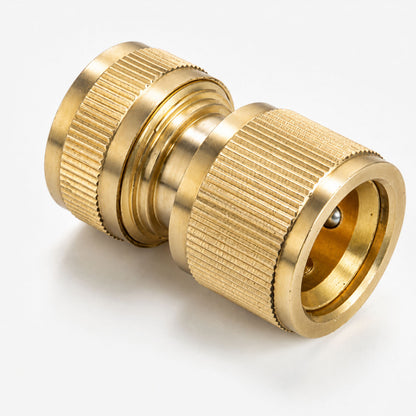3 Way Brass Garden Hose Splitter with Valves & 3 Female Quick Connect Hose Fittings Kit