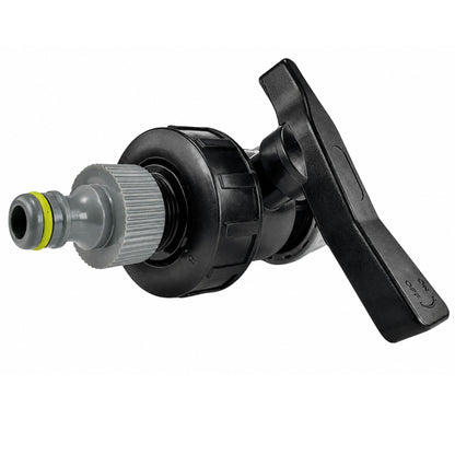 MDPE Pipe to Garden Hose Connector Kit with Flow Control Valve for 20mm, 25mm & 32mm Blue Water Pipe | Quick Connect Irrigation Fitting