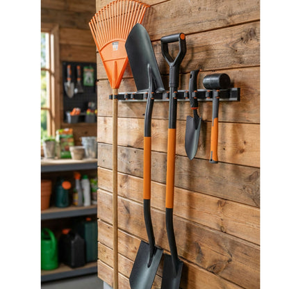 Tool Holder Wall Mount Aluminium Rail Gripper Storage Rack 3 or 5 Handles