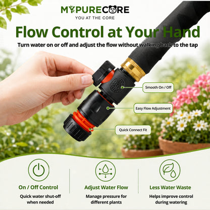 Watering Lance Kit 50cm 75cm 90cm Aluminium Garden Watering Wand with Flow Control Valve & Hose Connector for Plants, Pots, Borders, Raised Beds & Hanging Baskets