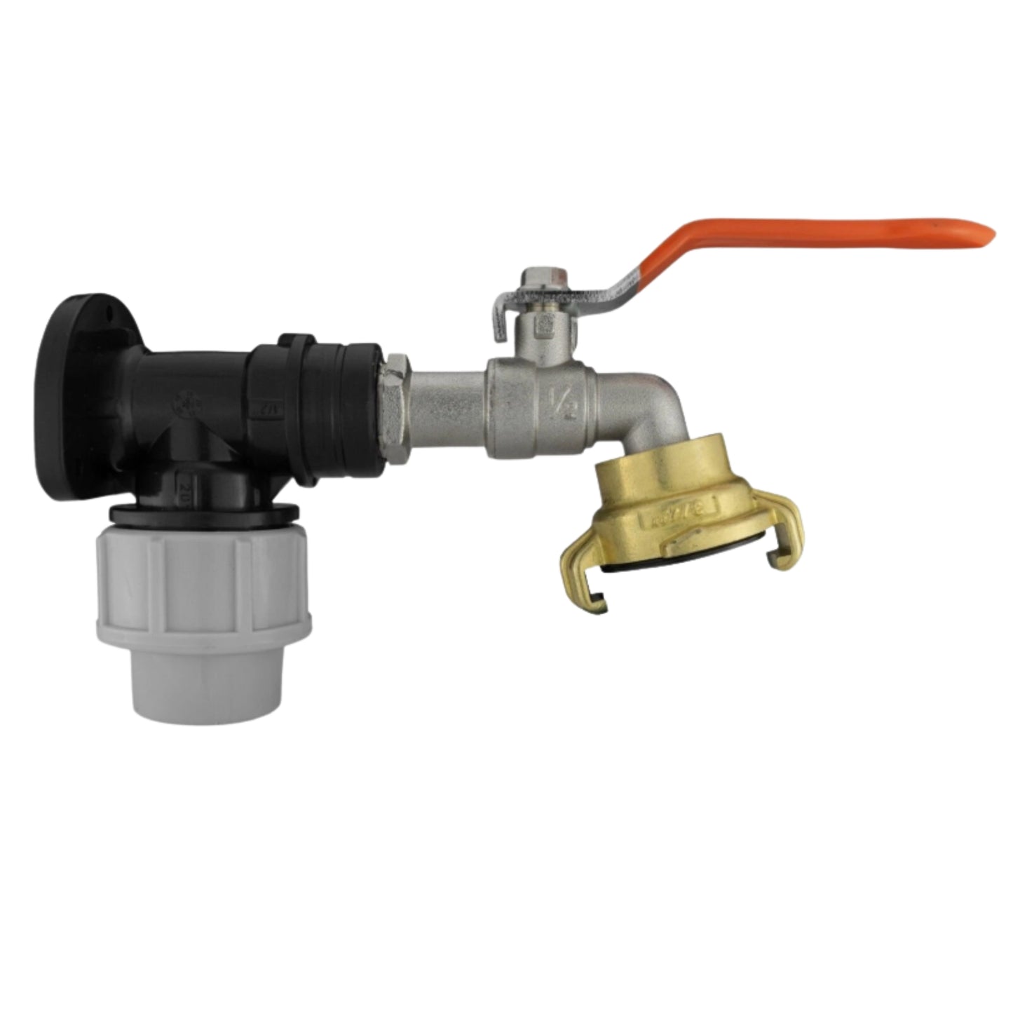 MDPE Wall Flange Plate + Compatible Quick Connect Tap Kits Fitting 20mm/25mm