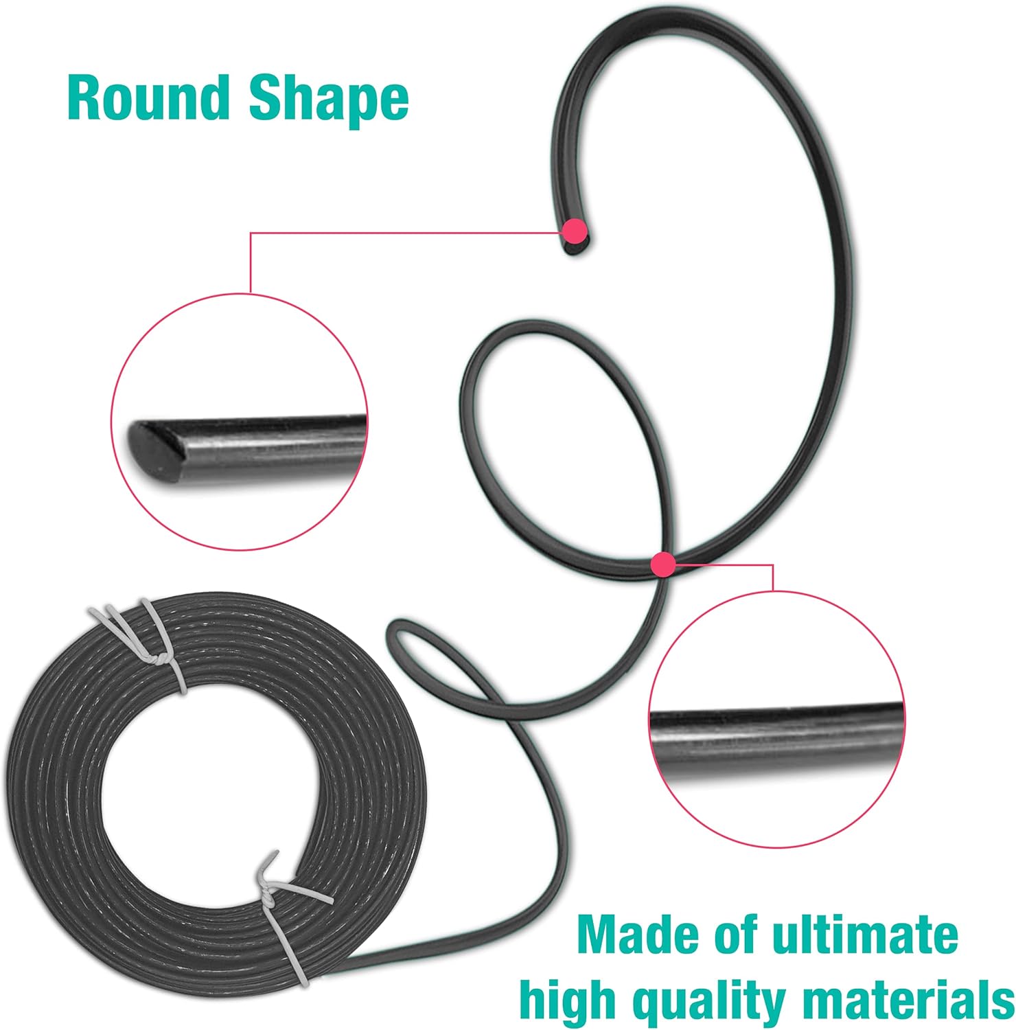 Strimmer Line Black Star – 2.4 mm x 15 m Strimmer Wire – Ideal for Professional Trimming of Medium to Long Grass
