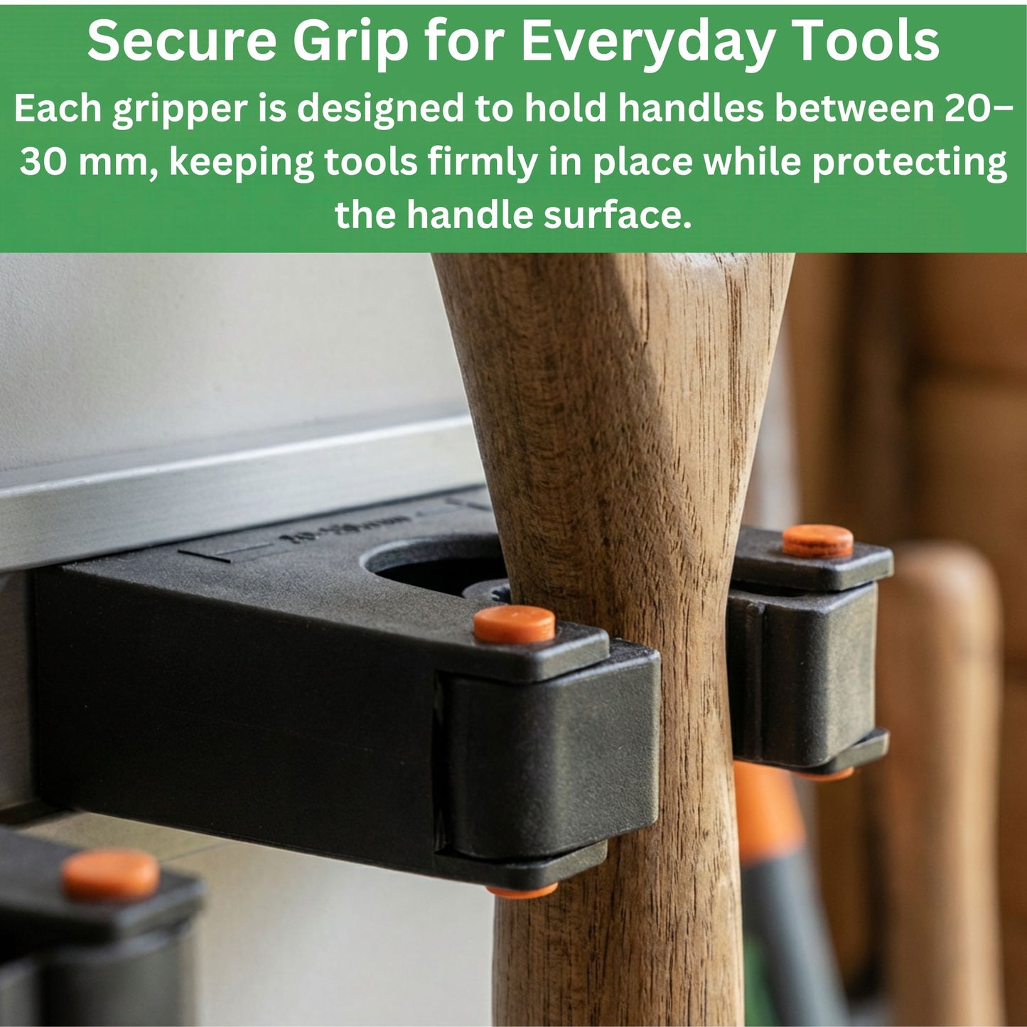 Tool Holder Wall Mount Aluminium Rail Gripper Storage Rack 3 or 5 Handles