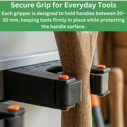 Tool Holder Wall Mount Aluminium Rail Gripper Storage Rack 3 or 5 Handles