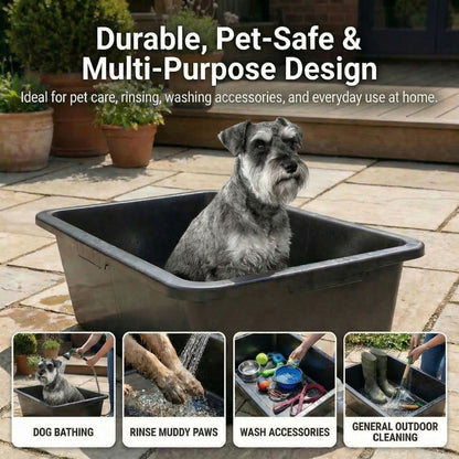 Dog Bath Tub Pet Bath Pool with Drain Plug and Hose Connector Durable Plastic Dog Washing Tub for Indoor Outdoor Use Pet Grooming Cooling Pool Easy Clean Multi Purpose Design