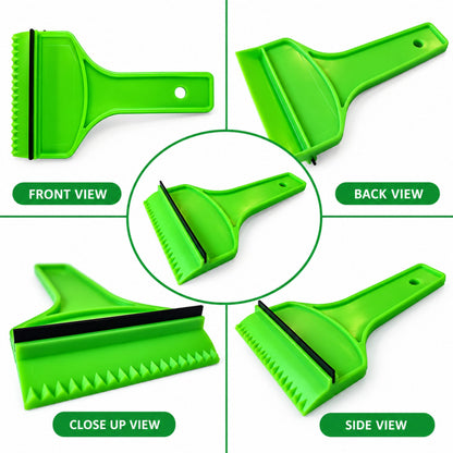 Car Ice Scraper with Squeegee & Ice Breaker Teeth – Windscreen Frost Remover
