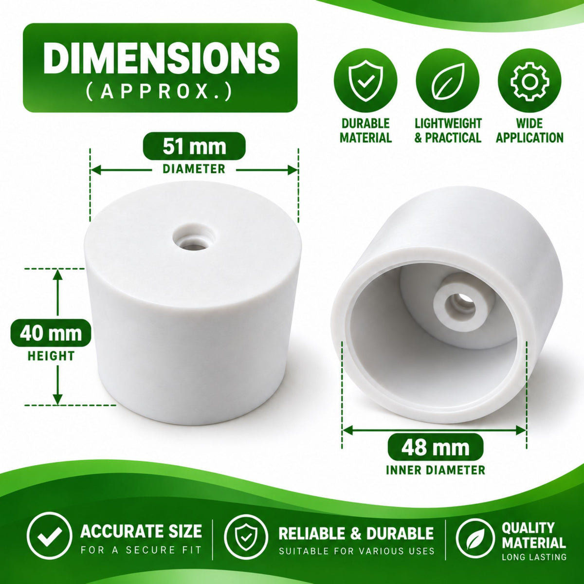 Demijohn Bung Airlock Stopper White Rubber for Home Brew Wine Beer Fermentation Various Sizes