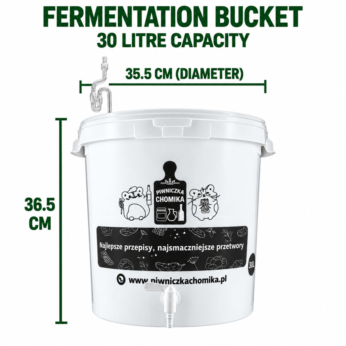Fermentation Bucket 30L with Tap & Airlock Home Brew Wine Brewing PACK OF 3