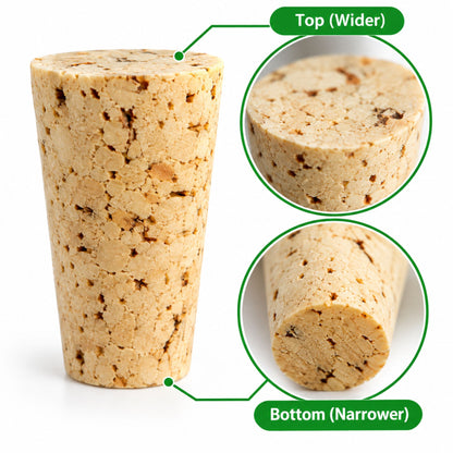 Cork Bottle Stoppers 23/18mm Tapered Natural Cork Bungs Wine Brewing Demijohn Seal 10-50 Pack