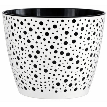 Flower Pot 19cm Decorative Modern Dotted Design Plastic Planter Round Plant Pot