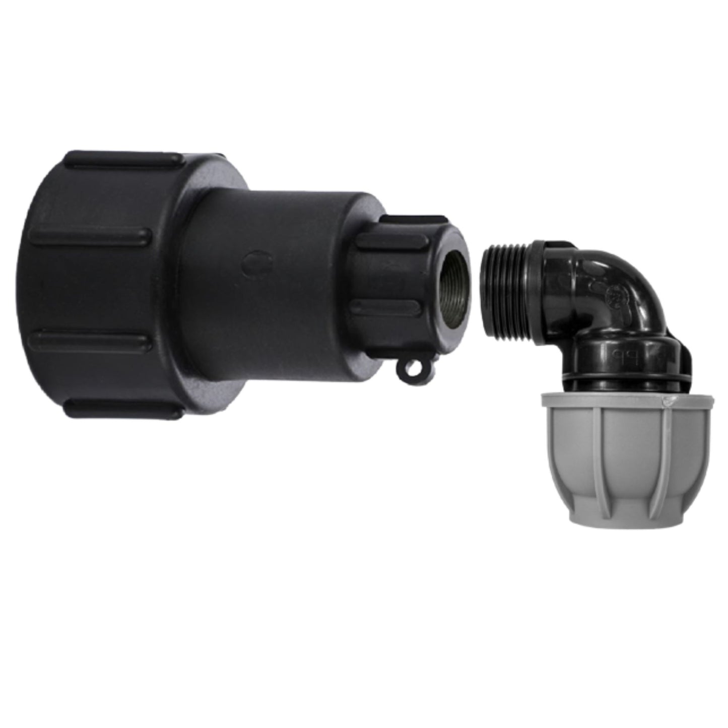 IBC Adapter S60x6 BSP MDPE Fittings 3/4" Extended Adaptor - Tee, Straight, Elbow 25mm & 32mm