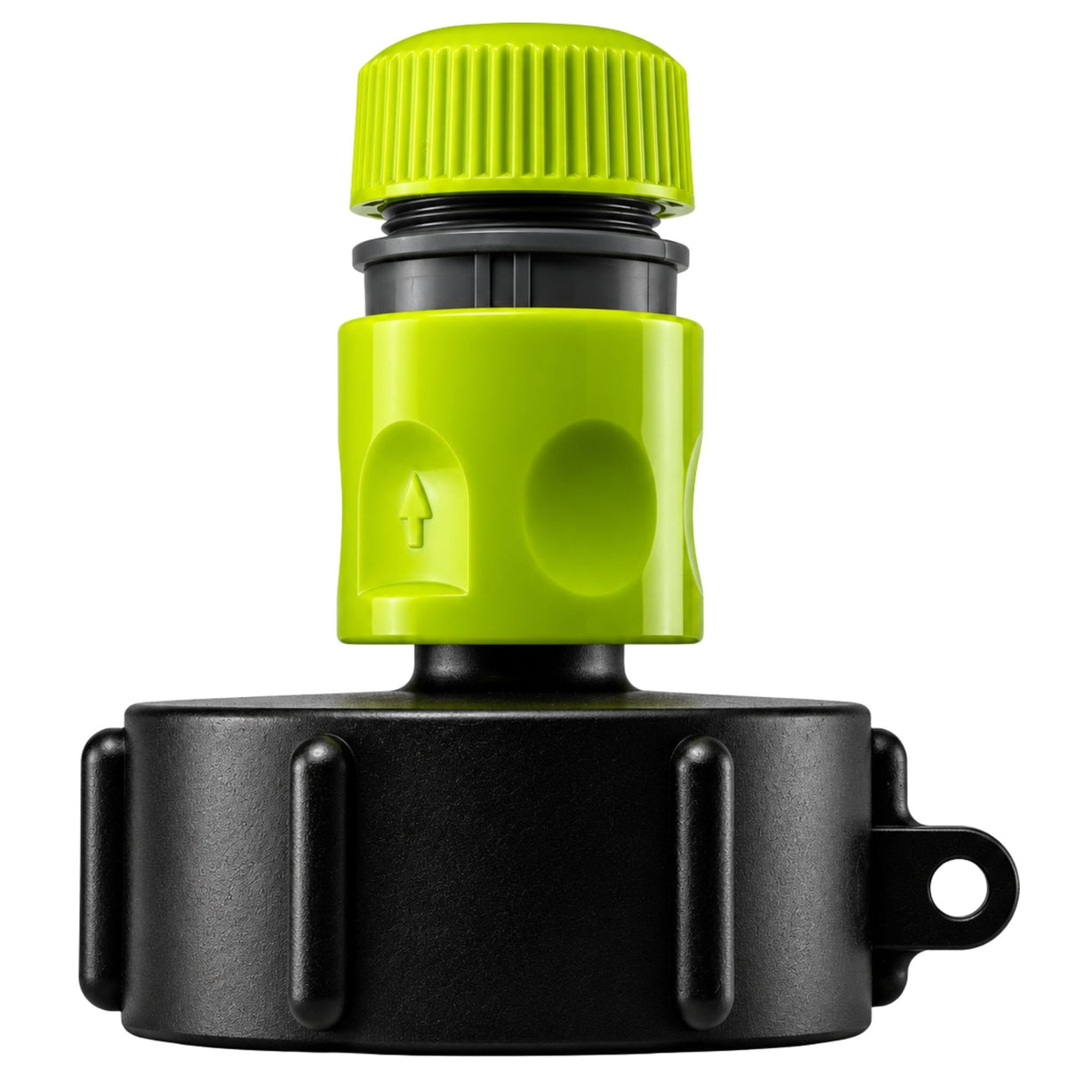 IBC 2" S60X6 Thread Black Cap Hose Connector Snap on Male Adaptor Tank Fitting