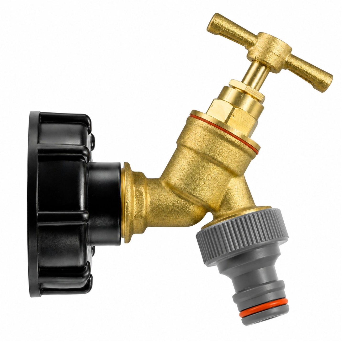 IBC Tank Adapter Hose Connector S60X6 - Brass Garden Tap Quick Connector + Female Tap Connector & PTFE Tape
