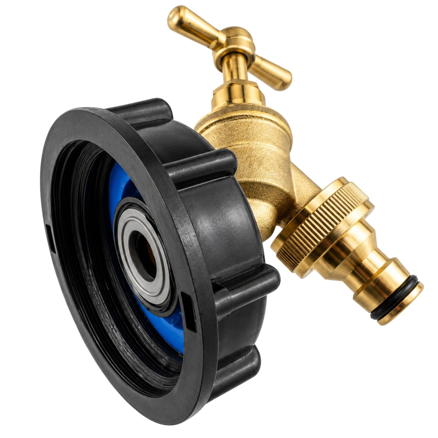 IBC Tank Adapter Hose Connector S60X6 - Brass Garden Tap Quick Connector + Female Tap Connector & PTFE Tape