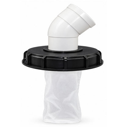 IBC Lid Tank Cap Elbow Outlet Filter Cap 155mm 45 Degree Black