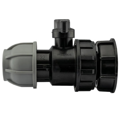 Water Tank Adapter IBC S60x6 to MDPE Pipe 20mm/25mm/32mm - Straight, Elbow, Tee