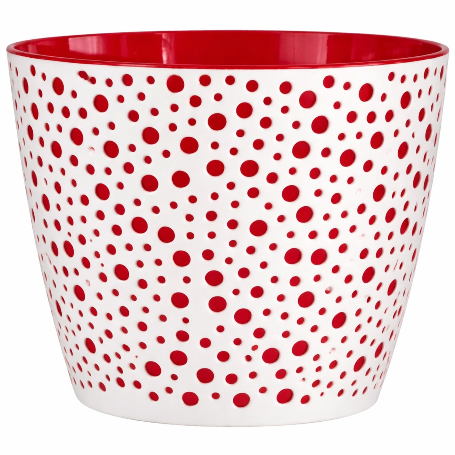 Flower Pot 19cm Decorative Modern Dotted Design Plastic Planter Round Plant Pot