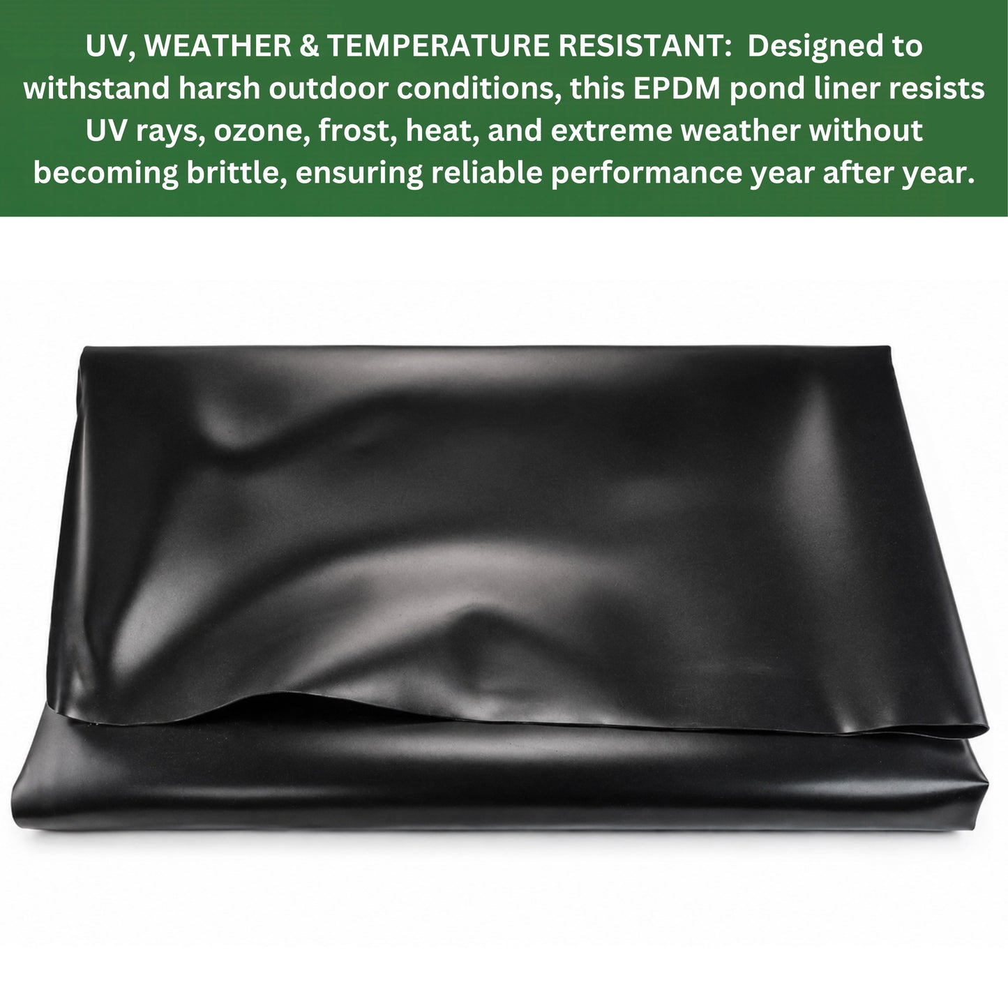 Pond Liner EPDM Rubber Heavy Duty 900GSM Waterproof Fish Pond Membrane Black Multiple Sizes