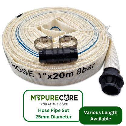 Ultimate Heavy Duty Discharge Hose Pipe Set - 25mm Diameter, Complete with 2 Clips, Joiner Coupler, and Pond Connector
