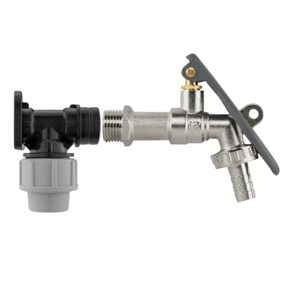 MDPE Wall Flange Plate + Compatible Quick Connect Tap Kits Fitting 20mm/25mm