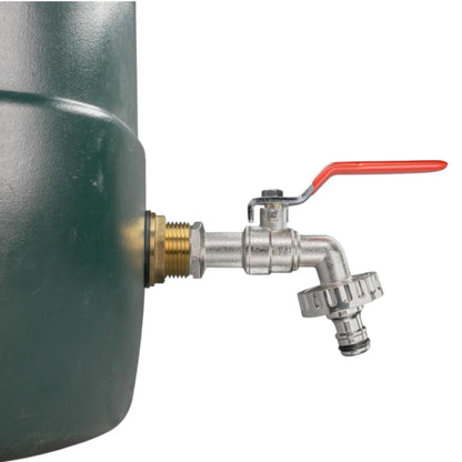 Water Butt Brass Kit 3/4" BSP to 1/2" – Heavy-Duty Brass Tank Connector with PTFE Tape & Lever Tap Options – Rainwater Harvesting, Barrels & IBC Containers