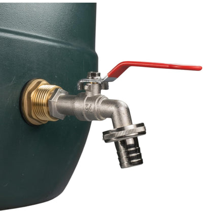 Water Butt Brass Kit 3/4" BSP to 1/2" – Heavy-Duty Brass Tank Connector with PTFE Tape & Lever Tap Options – Rainwater Harvesting, Barrels & IBC Containers