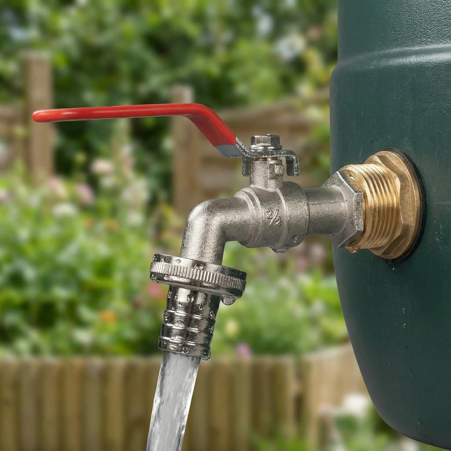 Water Butt Brass Kit 3/4" BSP to 1/2" – Heavy-Duty Brass Tank Connector with PTFE Tape & Lever Tap Options – Rainwater Harvesting, Barrels & IBC Containers