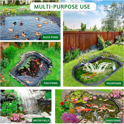 Pond Liner & Underlay Set – HDPE Material, UV & Tear Resistant, Waterproof - Perfect for Small to Large Water Gardens, Wildlife Ponds, and Decorative Features