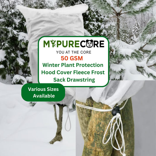 Winter Plant Protection Hood Cover 50GSM Fleece Frost Sack Drawstring