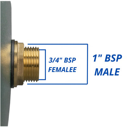 Solid Brass Water Butt Outlet Connector Threaded Adaptor with Washers, Nut & PTFE Tape for Rain Barrels, Tanks & Water Storage Systems