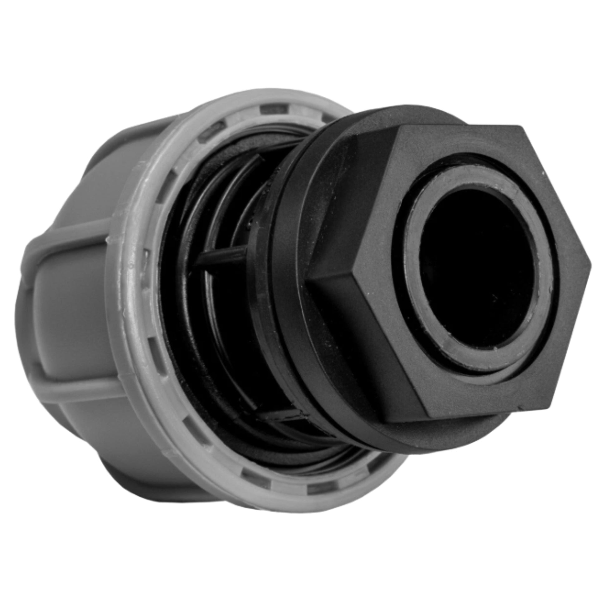 MDPE Water Tank Outlet Fitting with Nut & Washer – 20mm & 25mm Pipe Connector
