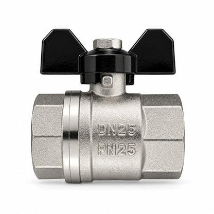 MDPE Tee Connector with Brass Butterfly Valve Compression Pipe Fitting Kit 20mm 25mm