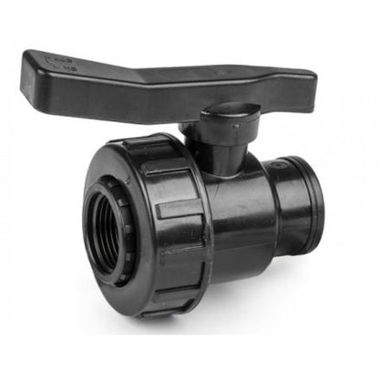 Water Butt Connector Kit 3/4" BSP with Full Flow PP Ball Valve & MDPE Straight Compression Fitting 20mm 25mm 32mm for Rainwater Tanks & Irrigation